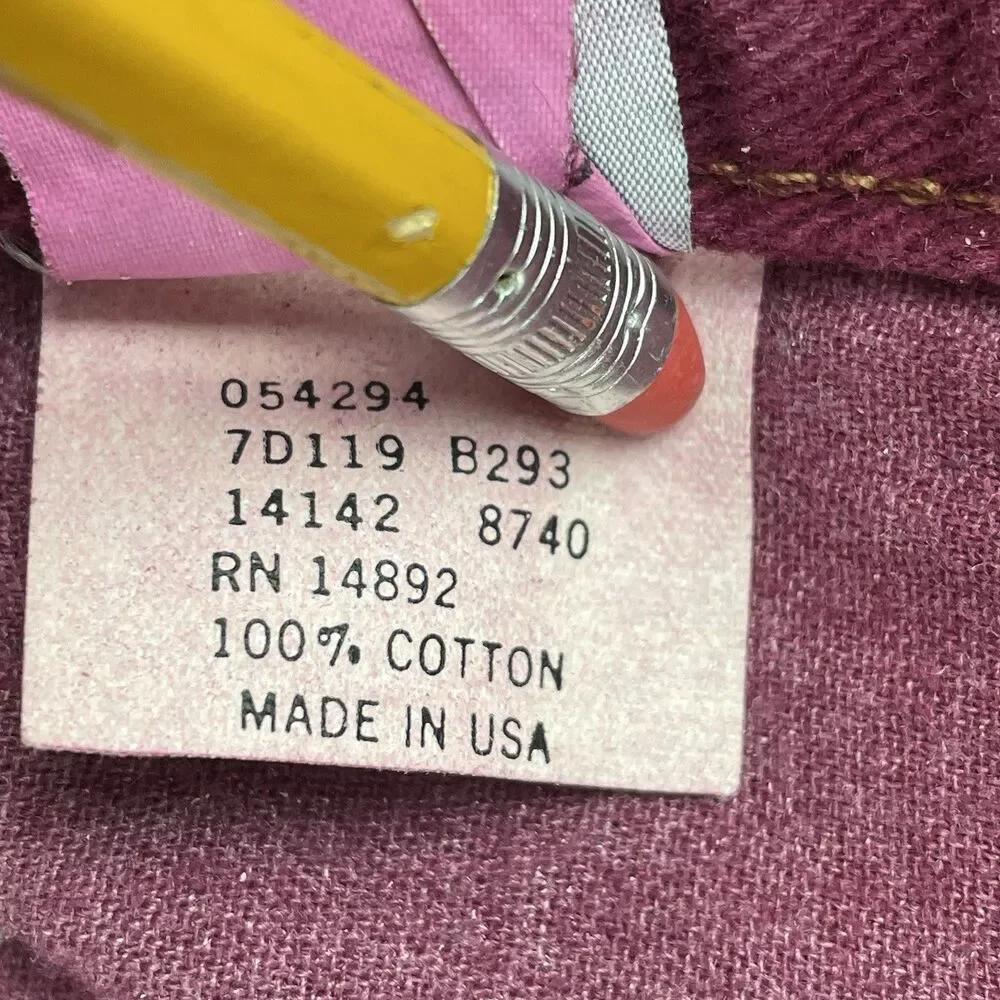Marithe Francois Girbaud Jeans Women's 33 Burgundy Denim Tapered Leg Made In USA